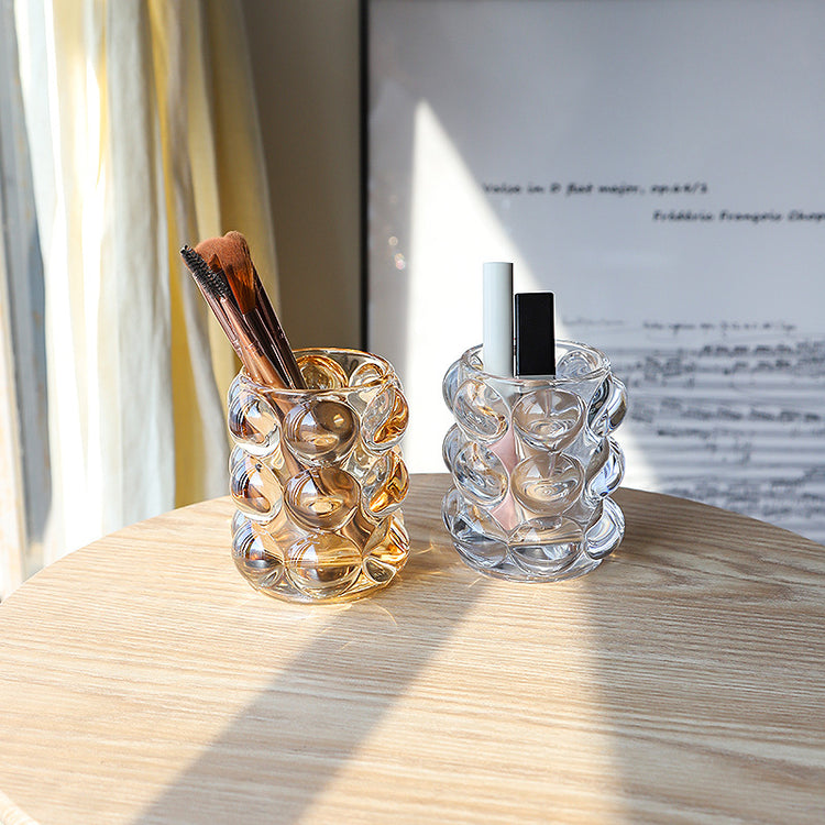 Chunky Bubble Glass Storage Holder - MAHOGANY STREET