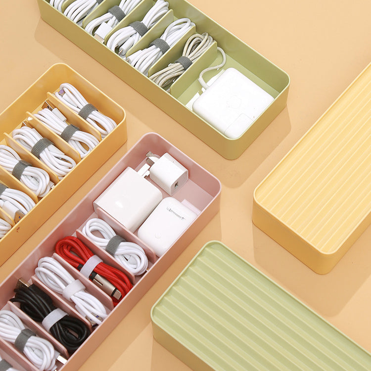 Multi Grid Pastel Colored Cable Storage Containers - MAHOGANY STREET