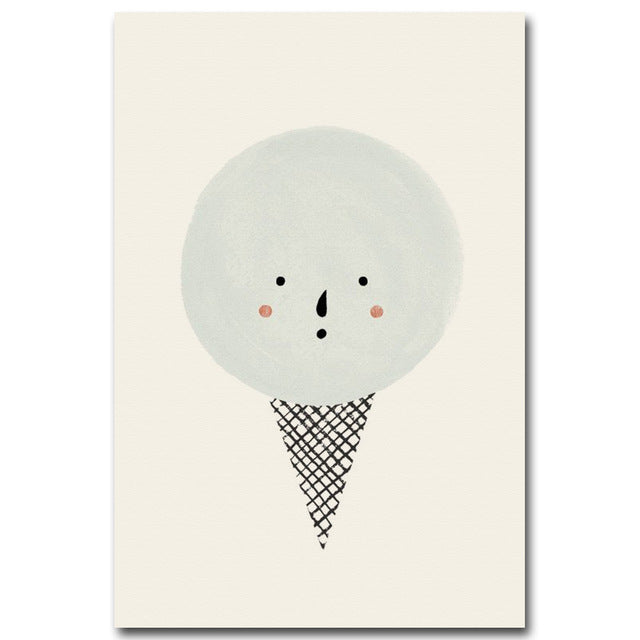 Cartoon Drawings Canvas Prints For Kids Room - MAHOGANY STREET