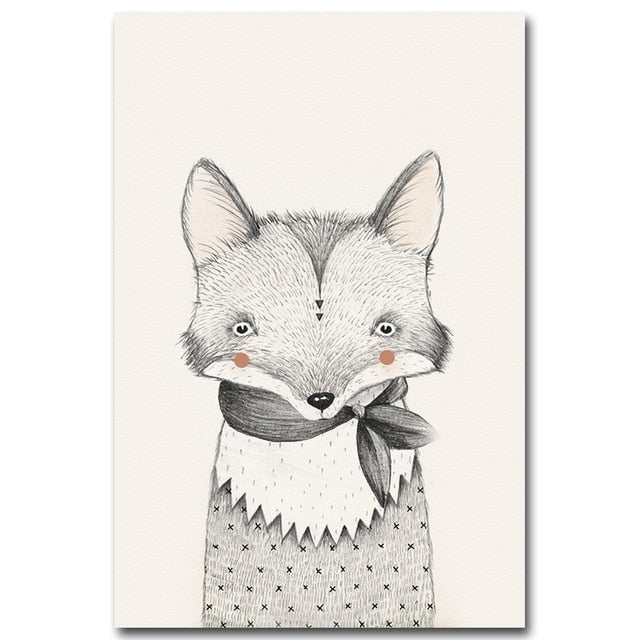 Cartoon Drawings Canvas Prints For Kids Room - MAHOGANY STREET