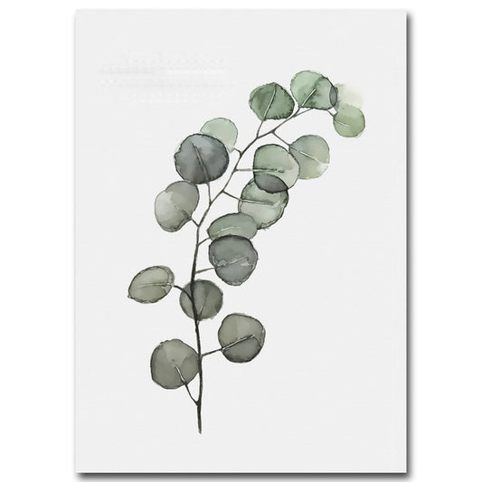 Watercolor Green Plants Canvas Print - MAHOGANY STREET