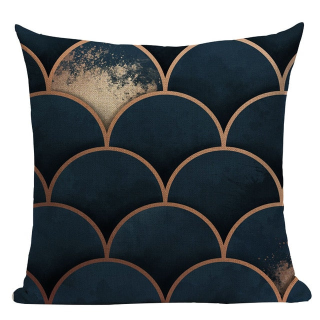 Luxe Linen Cushion Covers With Gold Accents - MAHOGANY STREET