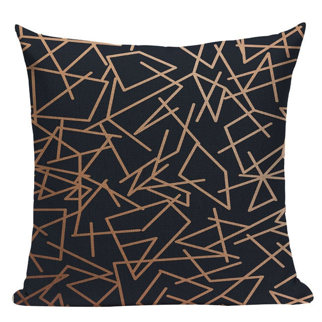 Luxe Linen Cushion Covers With Gold Accents - MAHOGANY STREET