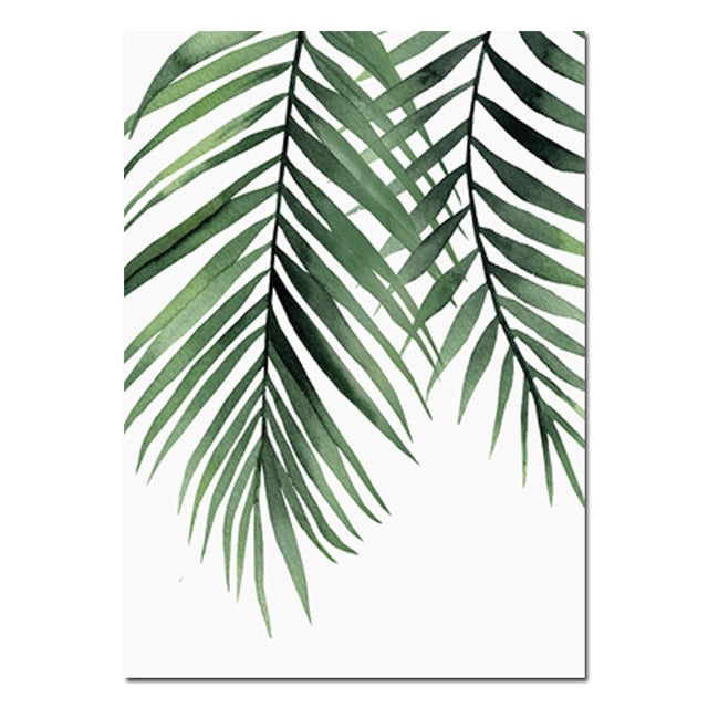 Tropical Green Leaves Artwork Canvas - 3 styles - MAHOGANY STREET