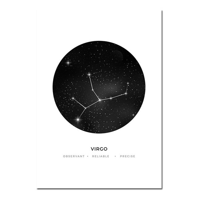 Astrology Signs Minimalist Canvas Prints - MAHOGANY STREET