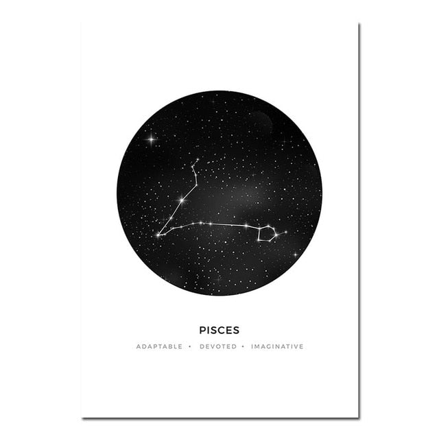 Astrology Signs Minimalist Canvas Prints - MAHOGANY STREET