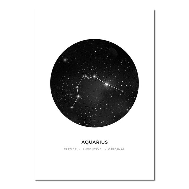 Astrology Signs Minimalist Canvas Prints - MAHOGANY STREET