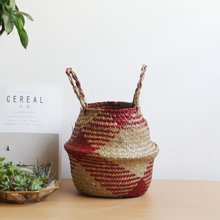 Seagrass Natural Design Storage Basket - MAHOGANY STREET