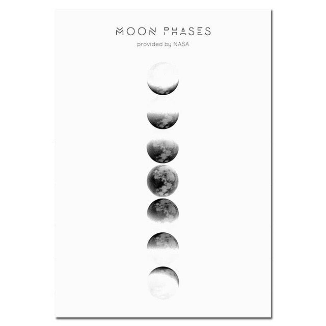 Minimalist Style Moon Phases Canvas Artworks - MAHOGANY STREET