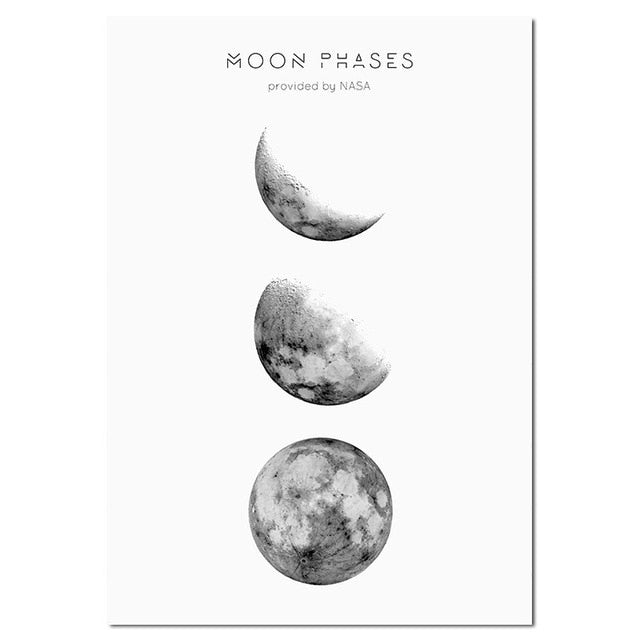 Minimalist Style Moon Phases Canvas Artworks - MAHOGANY STREET