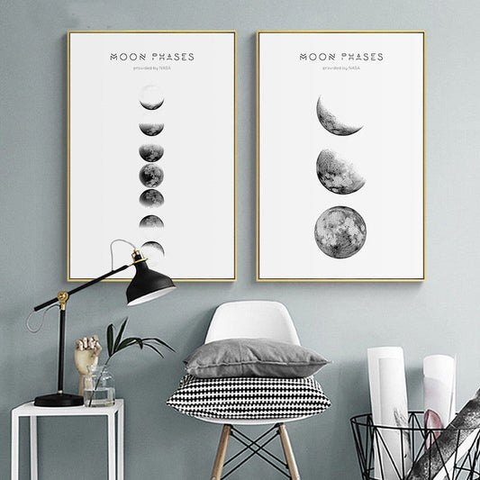 Minimalist Style Moon Phases Canvas Artworks - MAHOGANY STREET