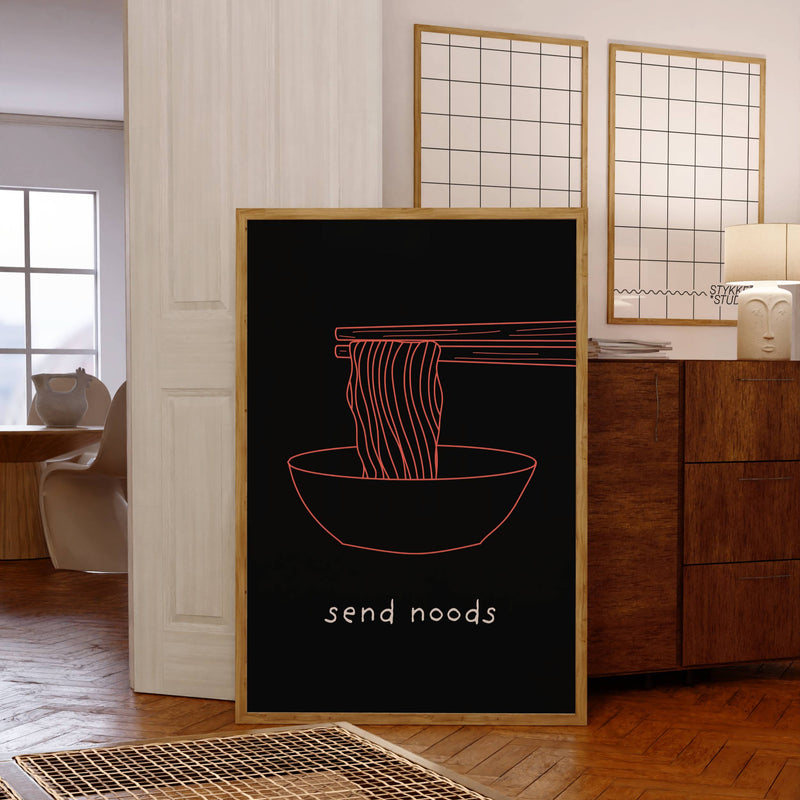 Minimalist Send Noods Kitchen Wall Print