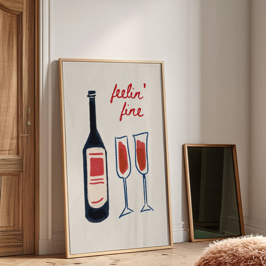 Feeling Fine Aesthetic Wine Wall Art