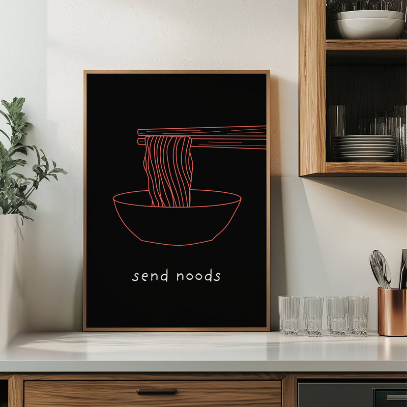 Minimalist Send Noods Kitchen Wall Print