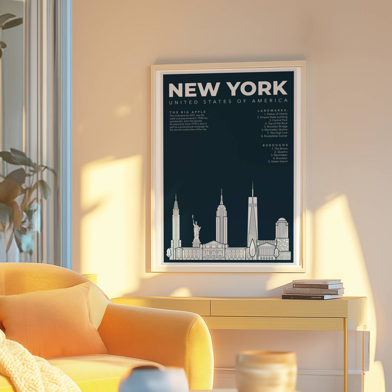 Retro New York Minimalist Fine Art Wall Print