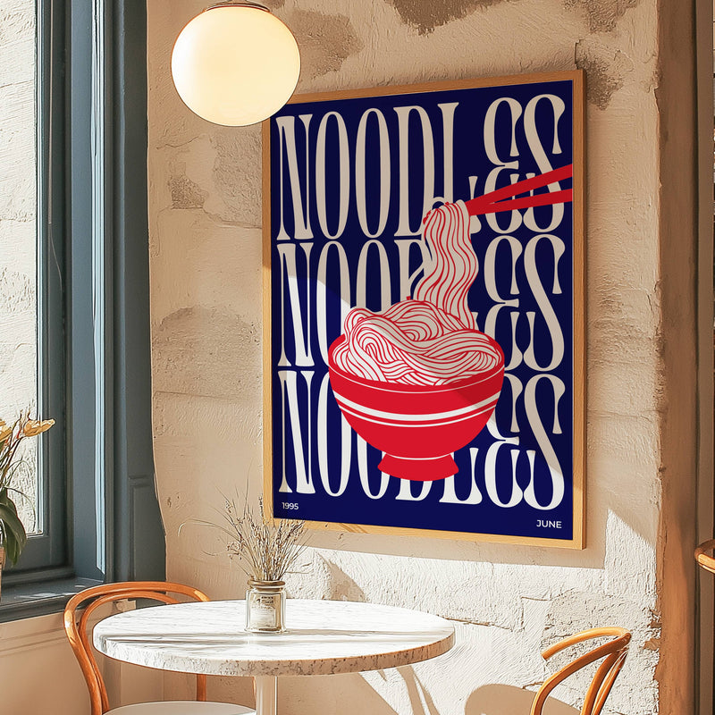 Abstract Cool Kitchen Noodles Wall Print