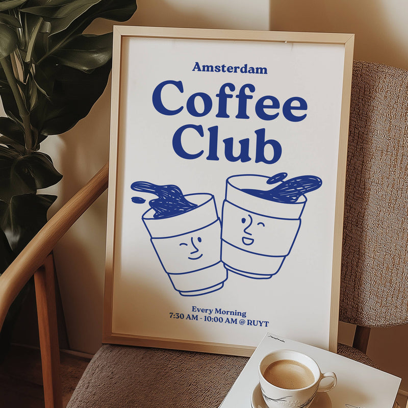 Aesthetic Amsterdam Coffee Club Wall Print