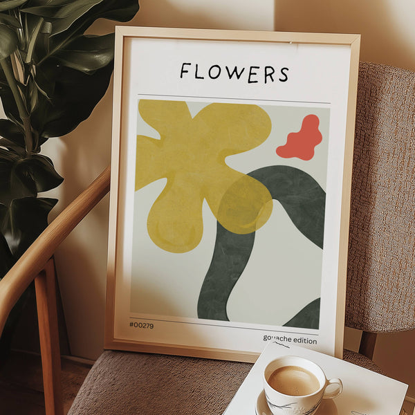 Contemporary Abstract Flowers Wall Art Poster