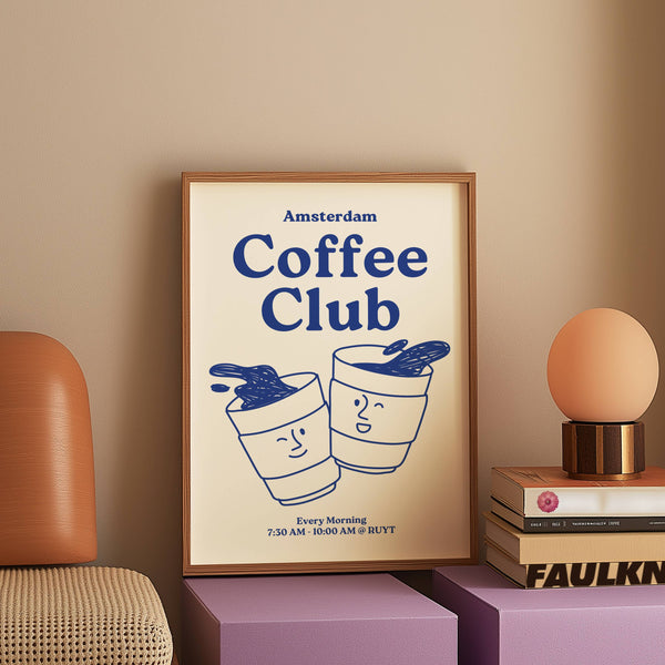 Aesthetic Amsterdam Coffee Club Wall Print