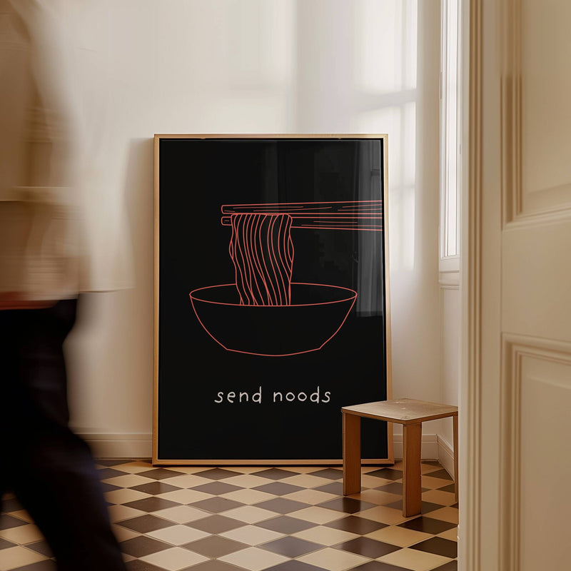 Minimalist Send Noods Kitchen Wall Print