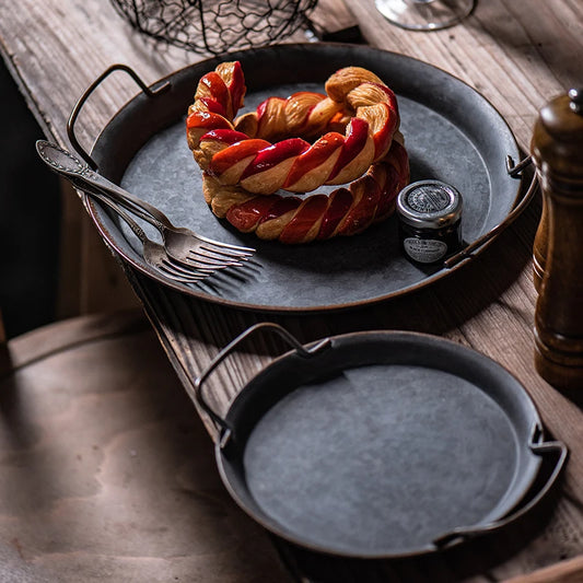 Rustic Design Metal Serving Tray