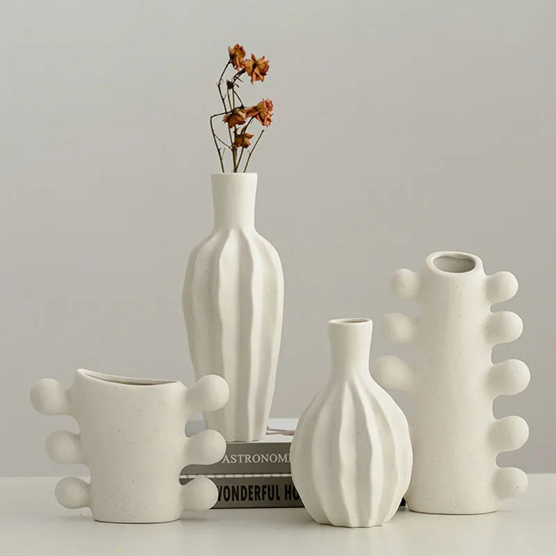 Unglazed Bohemian Irregular Shape Ceramic Vases