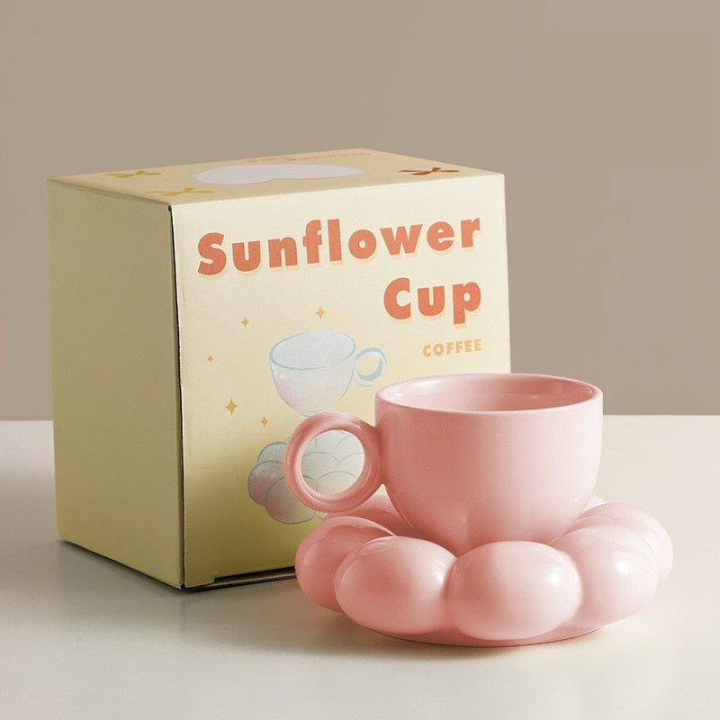 Cute Ceramic Cloud Mug With Saucer