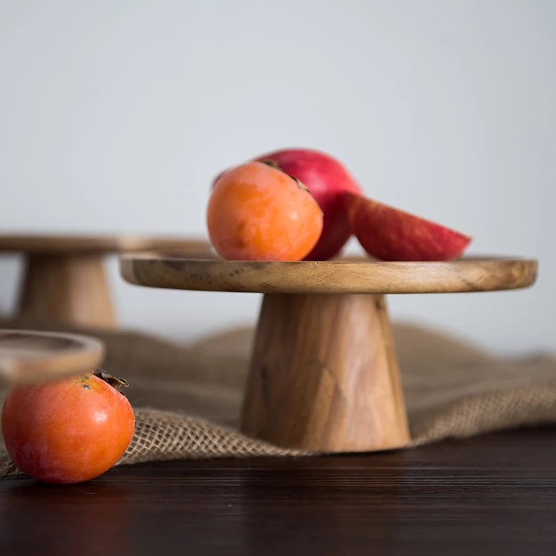 High Stand Wooden Cake Display Tray