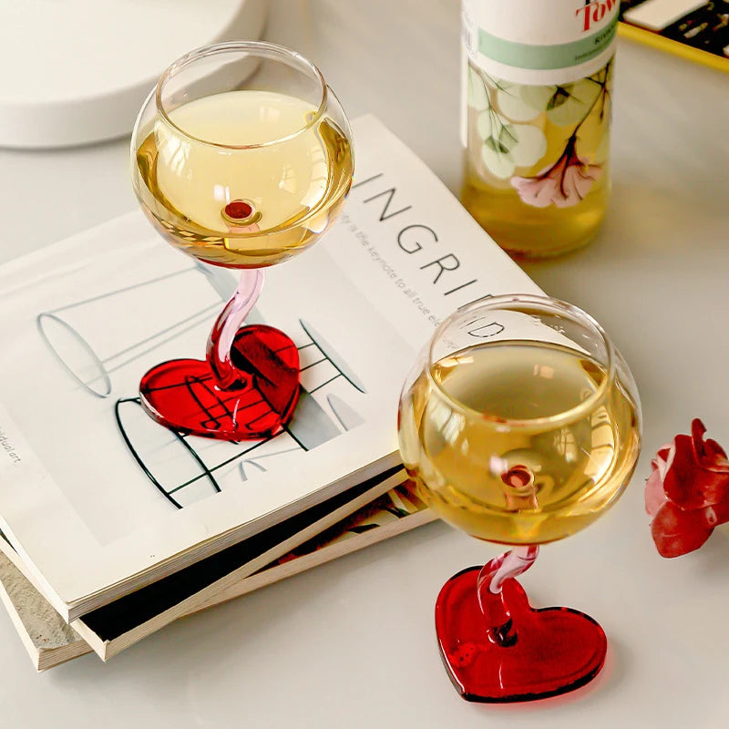 Heart Shaped Heat-Resistant Glass Goblets