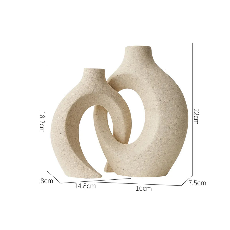 Contemporary Style Unique Ceramic Double Vases