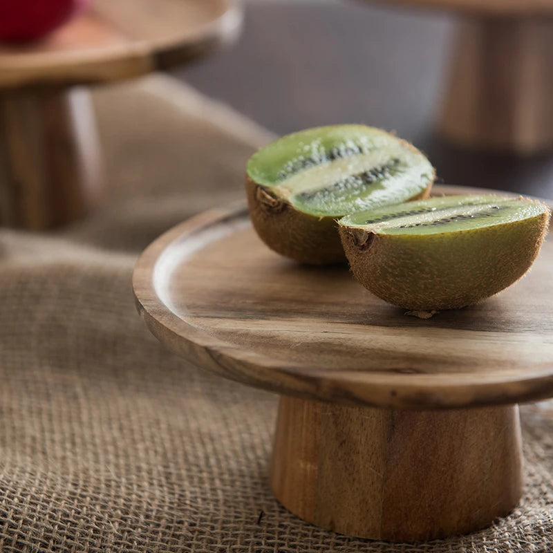 High Stand Wooden Cake Display Tray