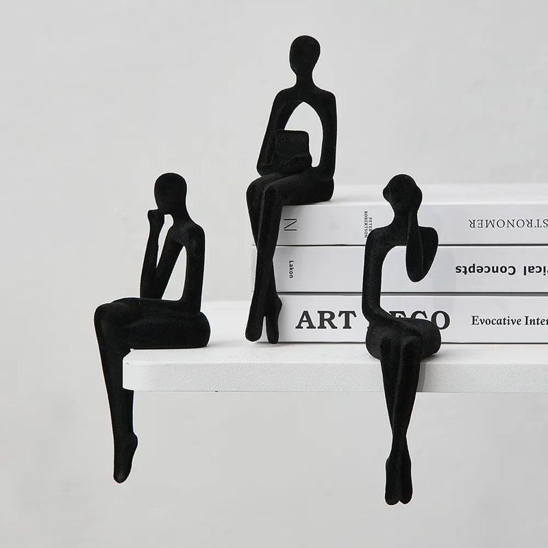Abstract Design Thinker Felt Figurines - Set of 3