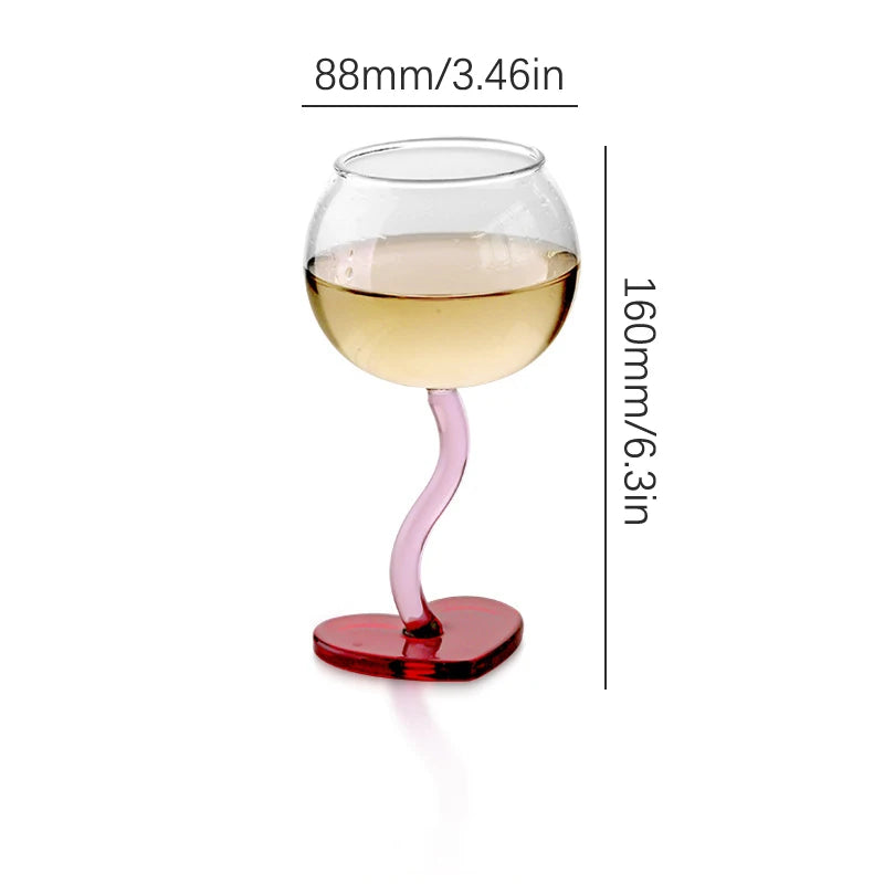 Heart Shaped Heat-Resistant Glass Goblets