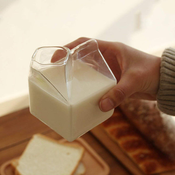 Glass Milk Carton Shaped Jar - MAHOGANY STREET