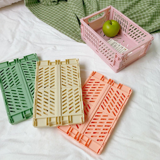 Collapsible Pastel Colored Plastic Crates - MAHOGANY STREET