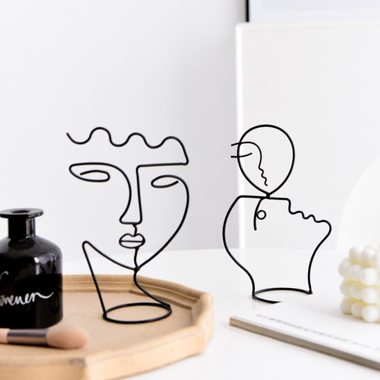 Abstract Metal Wire Face Decorations - MAHOGANY STREET