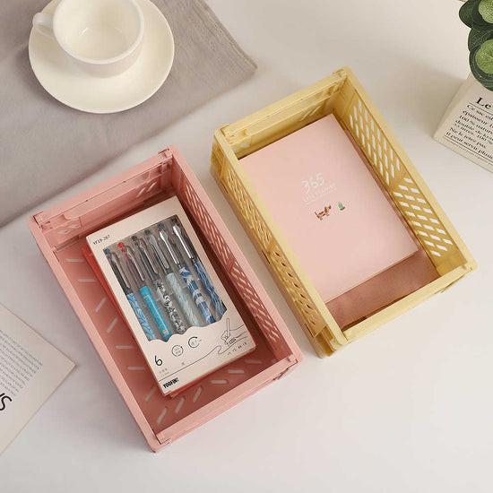 Collapsible Pastel Colored Plastic Crates - MAHOGANY STREET