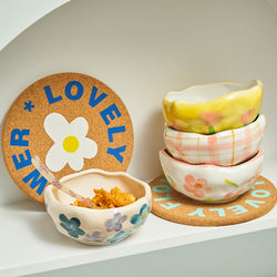 Bright and Vibrant Irregular Ceramic Dinner Bowls