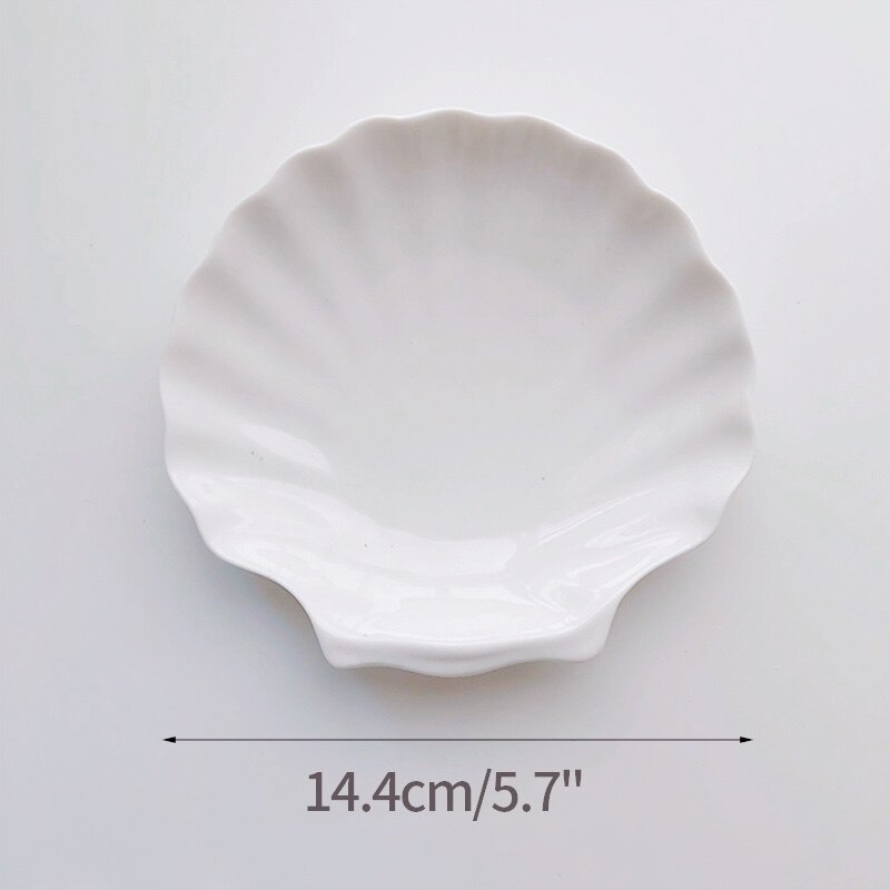 White Ceramic Shell Storage Trays - MAHOGANY STREET