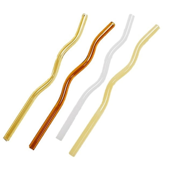 Colorful Artistic Design Glass Straws - MAHOGANY STREET