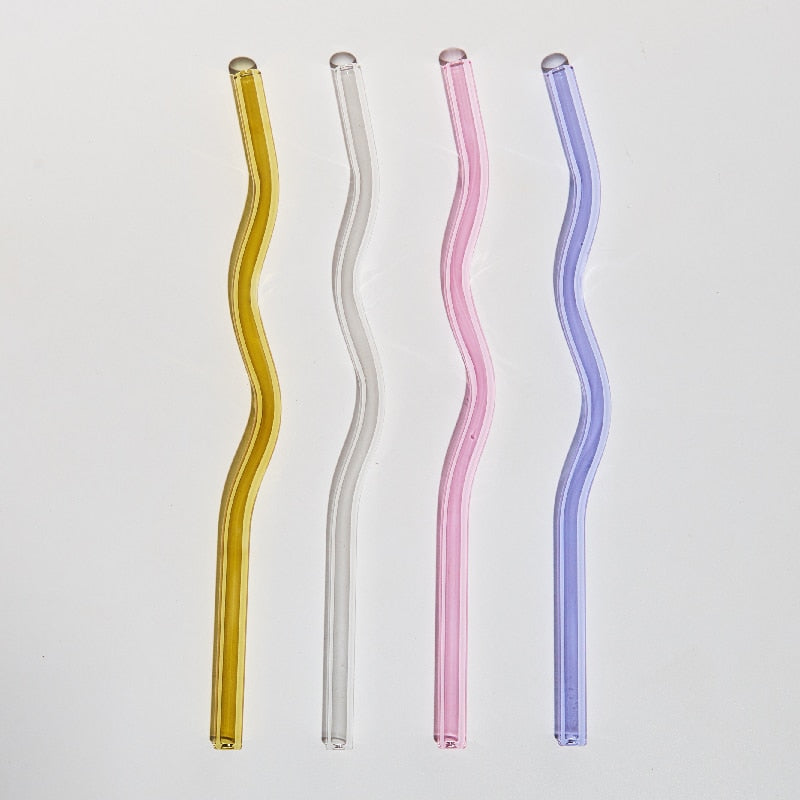 Colorful Artistic Design Glass Straws - MAHOGANY STREET