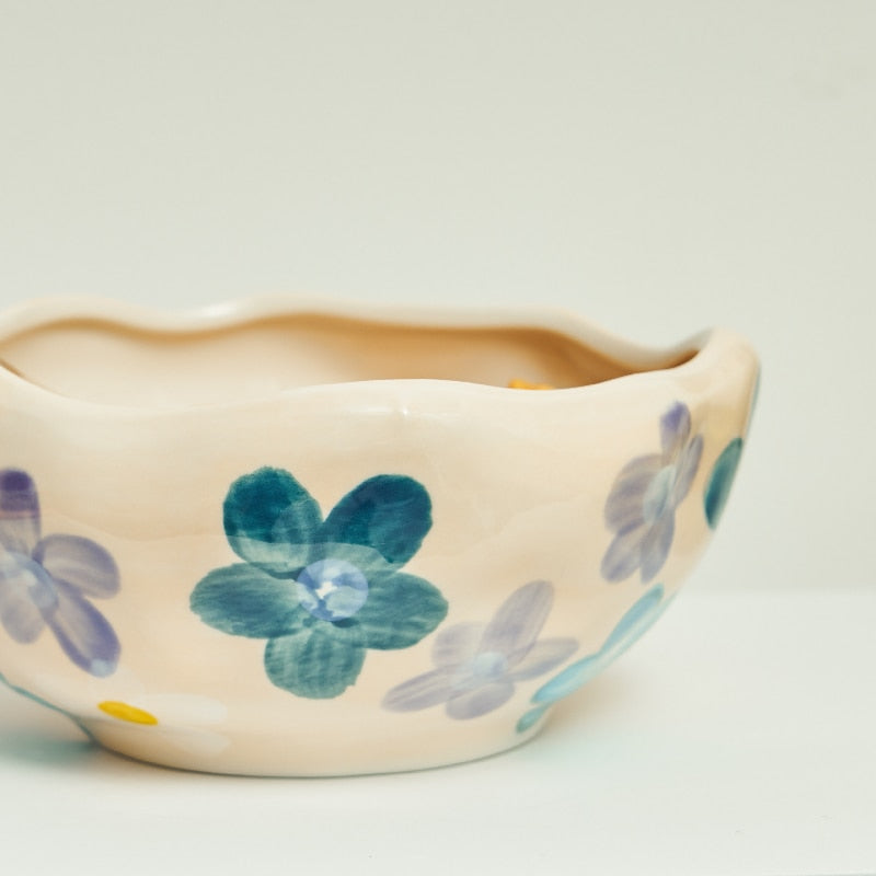 Bright and Vibrant Irregular Ceramic Dinner Bowls