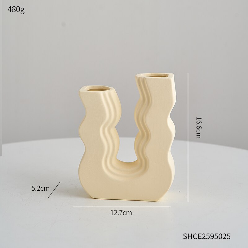Geometric Style  Pastel Colored Ceramic Vases