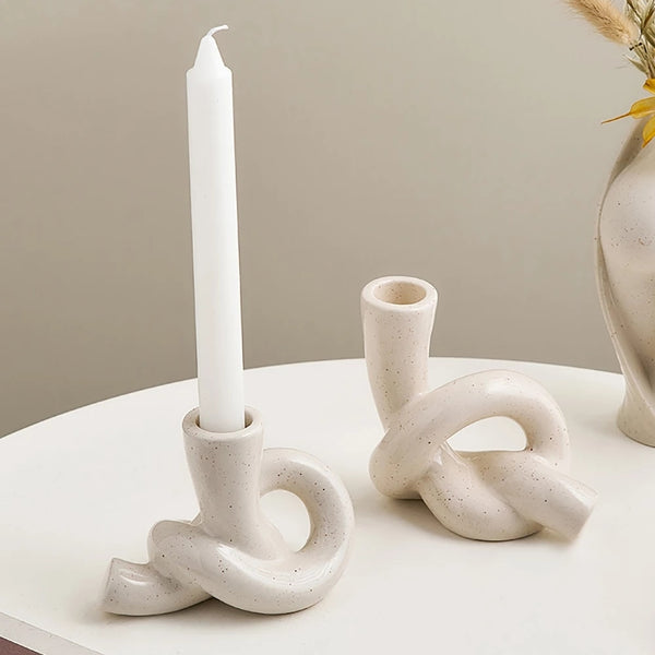 Ceramic Twisted Candle Holder for a Cozy Ambiance