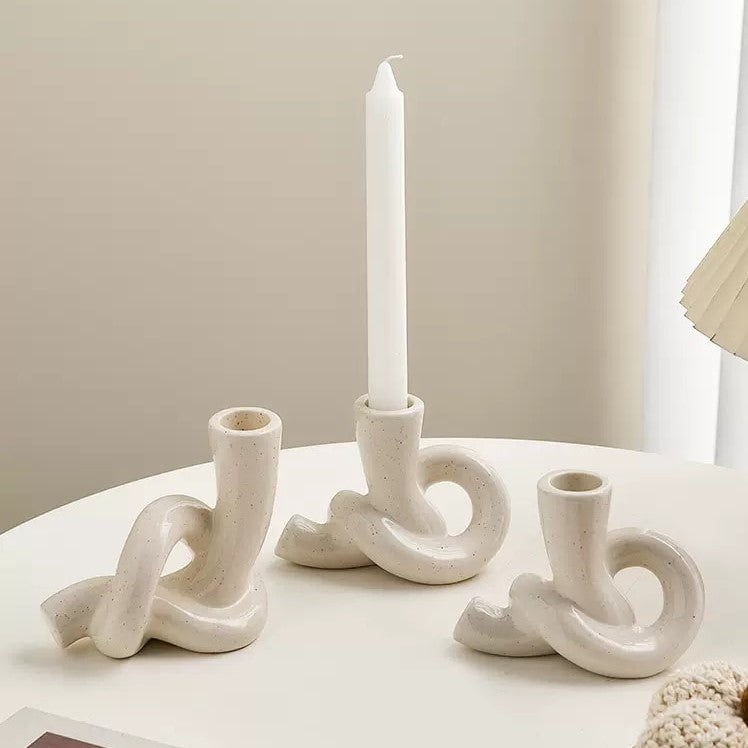Ceramic Twisted Candle Holder for a Cozy Ambiance