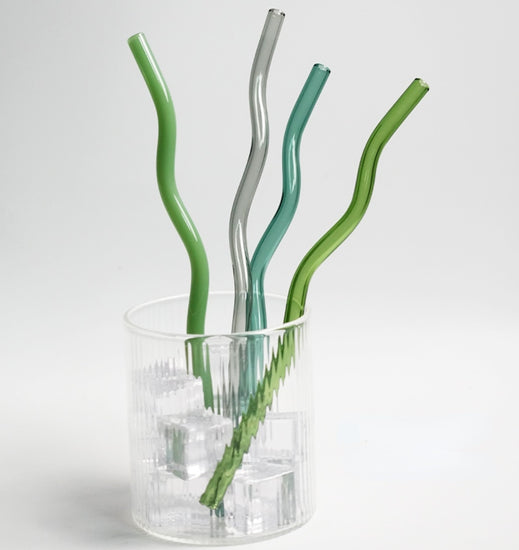 Colorful Artistic Design Glass Straws - MAHOGANY STREET
