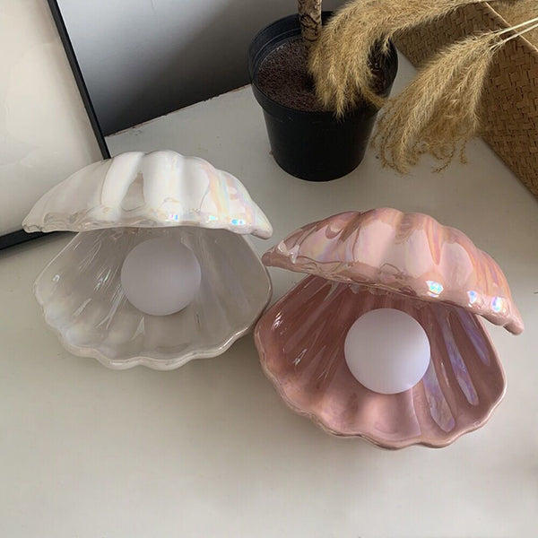 Decorative Ceramic Clam Shaped Lamp