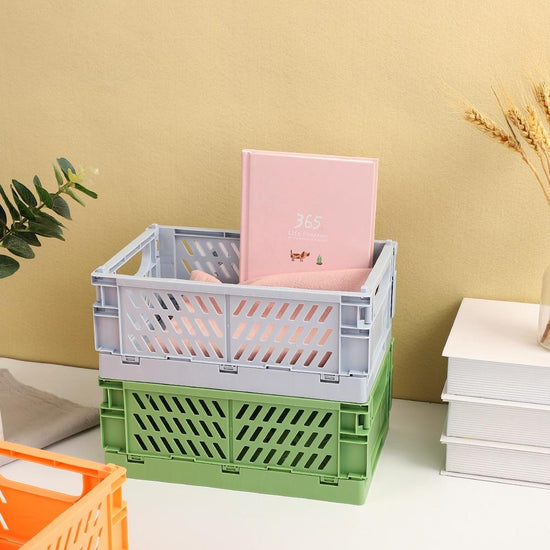 Collapsible Pastel Colored Plastic Crates - MAHOGANY STREET