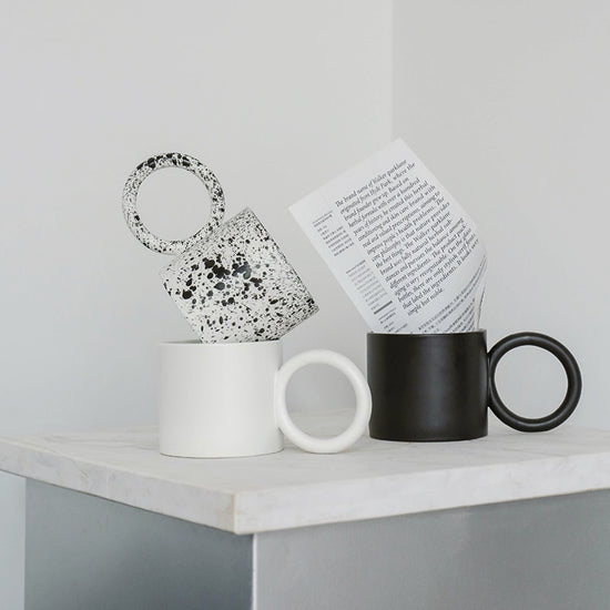 Modern Design Oversized Handle Mugs - MAHOGANY STREET