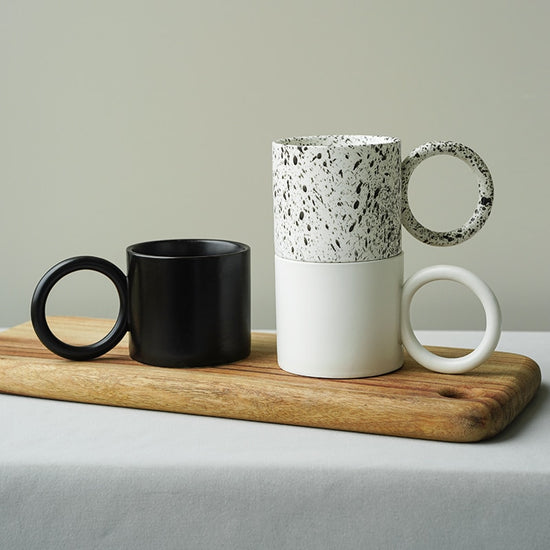 Modern Design Oversized Handle Mugs - MAHOGANY STREET